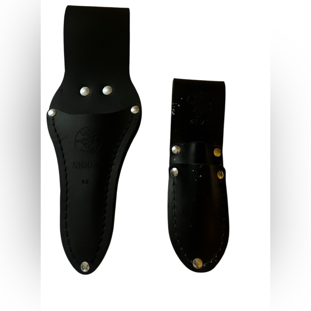 Klein Tools 2Pc Black Leather Scissors & Small Tool Pouches
